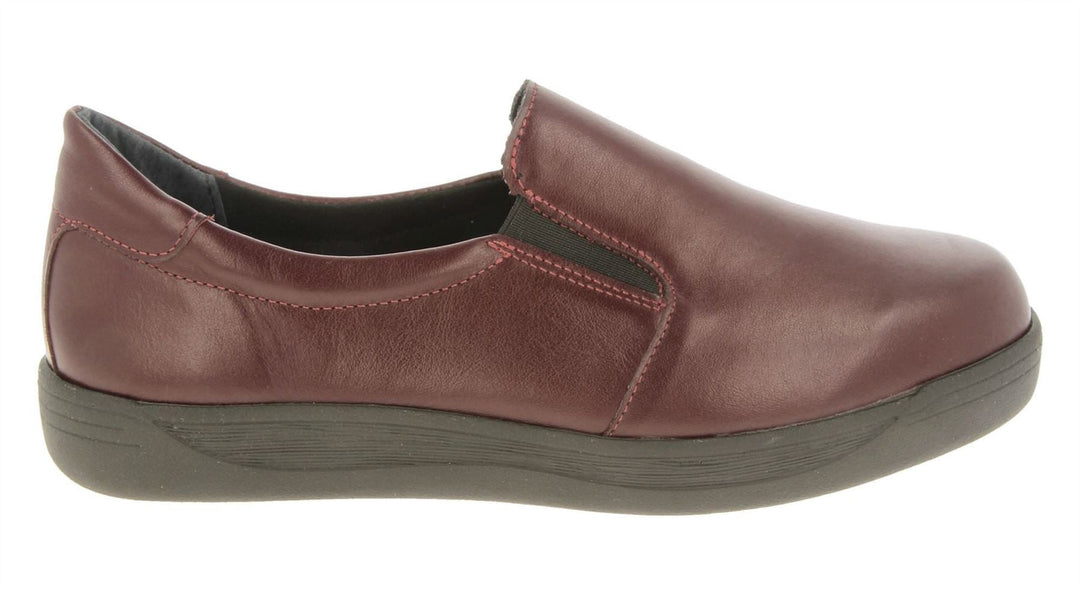 Womens Wide Fit DB Sapphire Shoes in Black Lea - Image 6