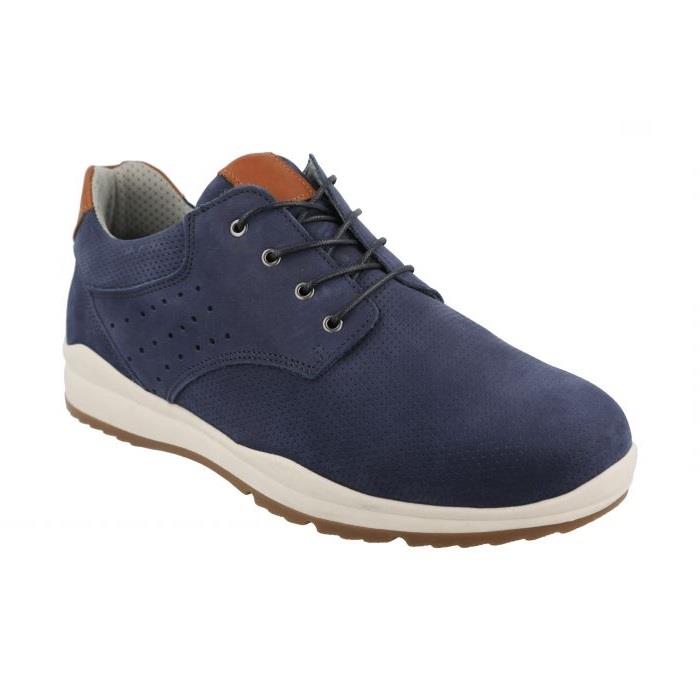 Men's Wide Fit DB Benjamin Shoes in Navy Nubuck - Image 3