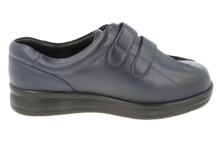 Womens Wide Fit DB Serena Shoes in Black Leather - Image 1