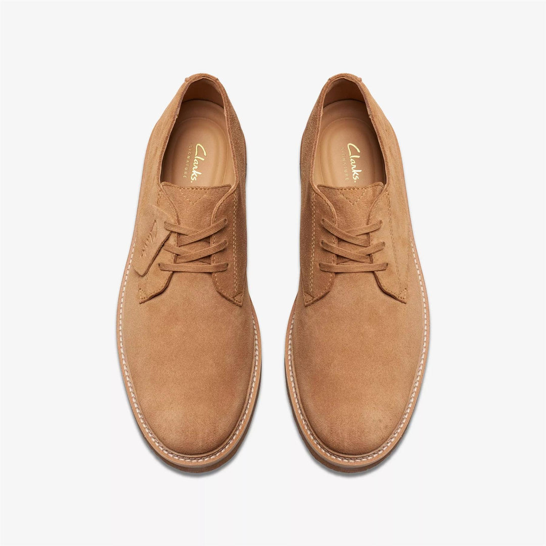 Clarks Wide Fit Shoes Mens in Light Tan Suede - Image 5