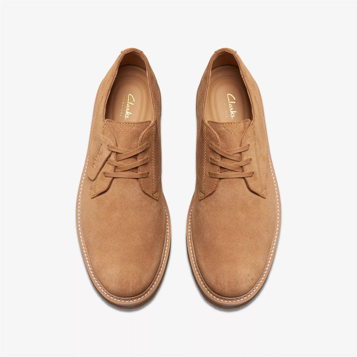 Clarks Wide Fit Shoes Mens in Light Tan Suede - Image 1