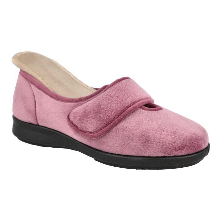 Women's Wide Fit DB Fountain Slippers in Sky Blue Velour - Image 16