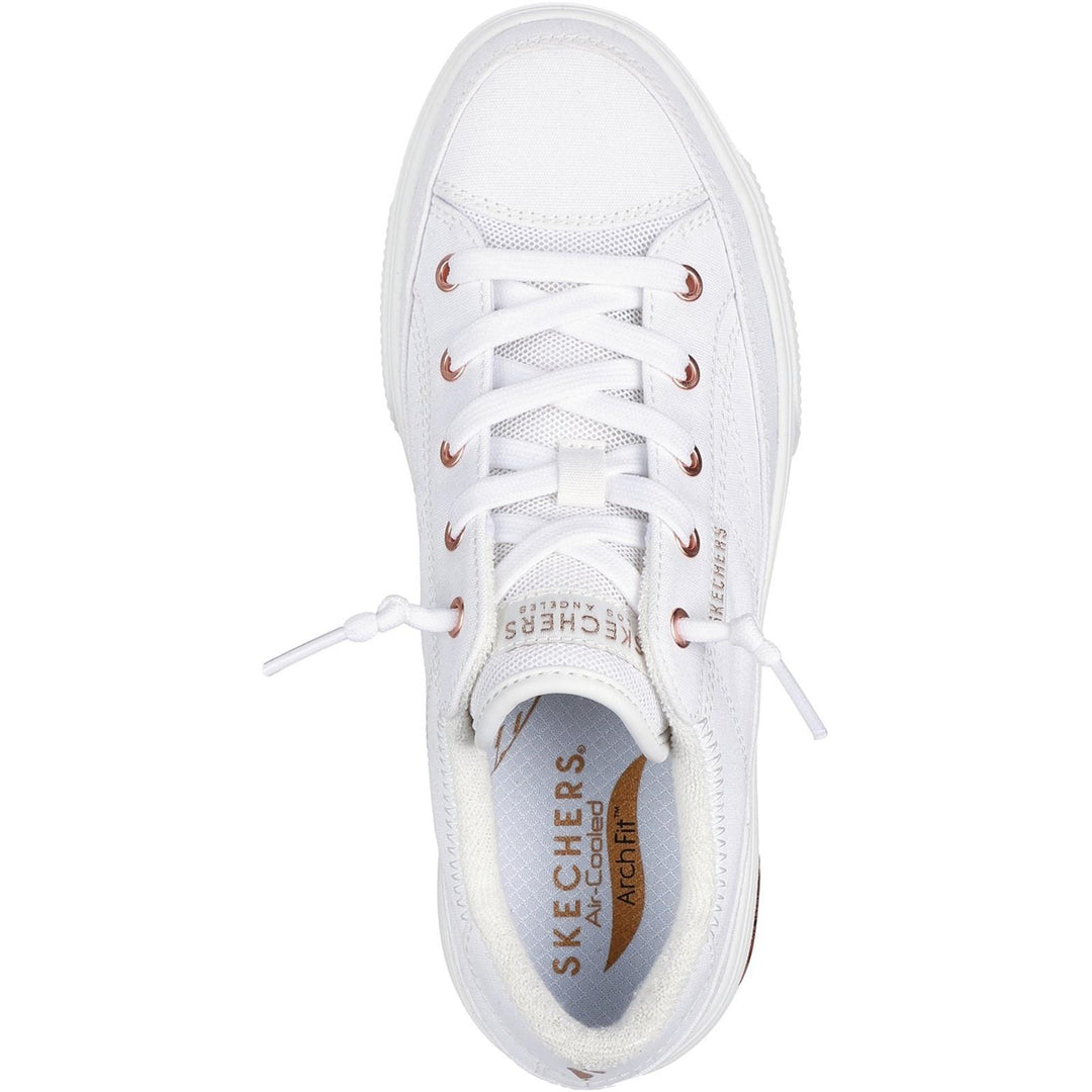 Women's Wide Fit Skechers 177190W Arch Fit Arcade Meet Ya There Shoes in White - Image 5