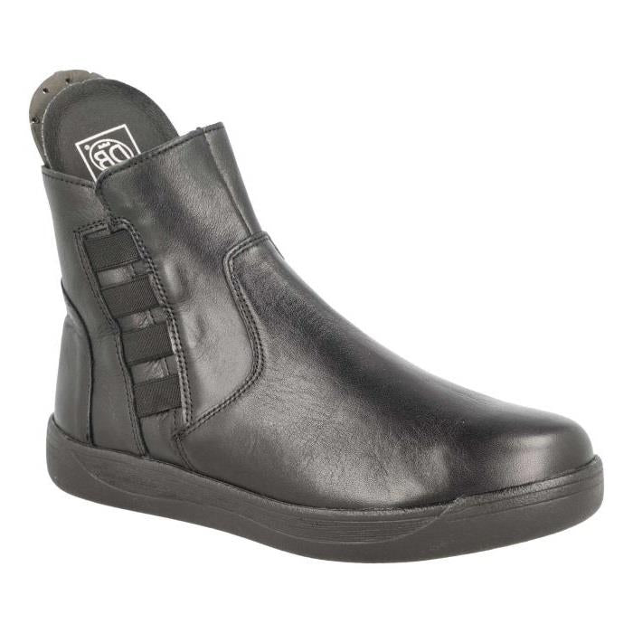 Women's Wide Fit DB Delphine Boots in Black Leather - Image 6
