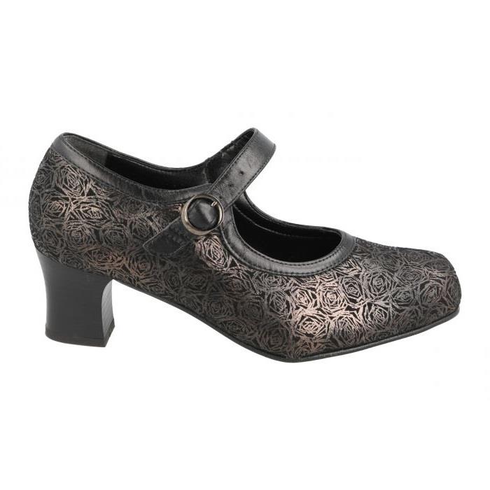 Women's Wide Fit DB Bangalore Shoes in Black Stretch Textile - Image 1