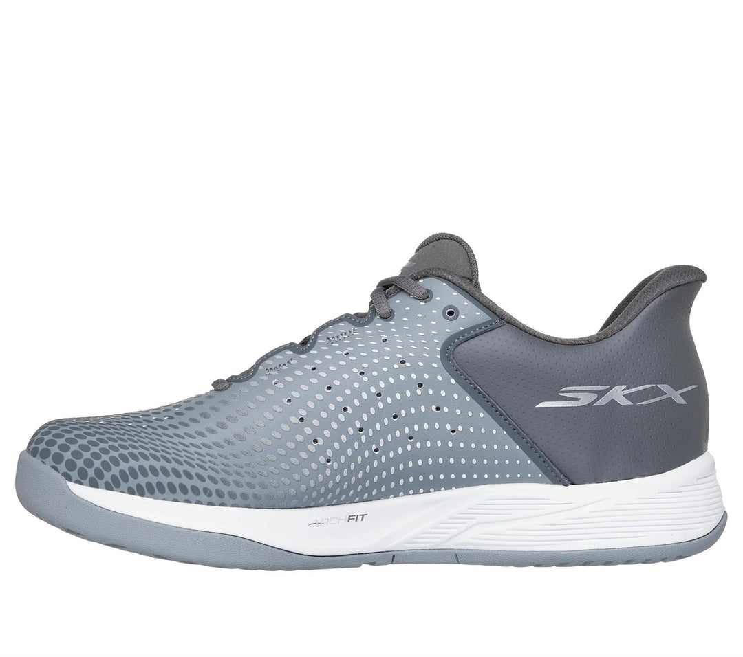 Men's Relaxed Fit Skechers 246101C Slip-ins Viper Court Vegan Reload Trainers in Grey/Charcoal - Image 4