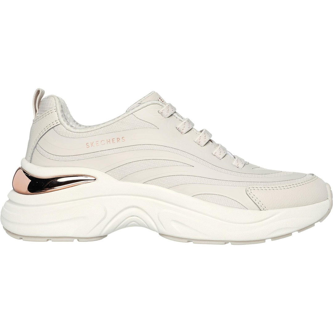 Women's Wide Fit Skechers 177575 Hazel Step N Flow Trainers in White - Image 8
