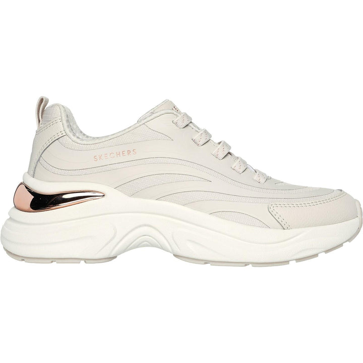 Women's Wide Fit Skechers 177575 Hazel Step N Flow Trainers in White - Image 1