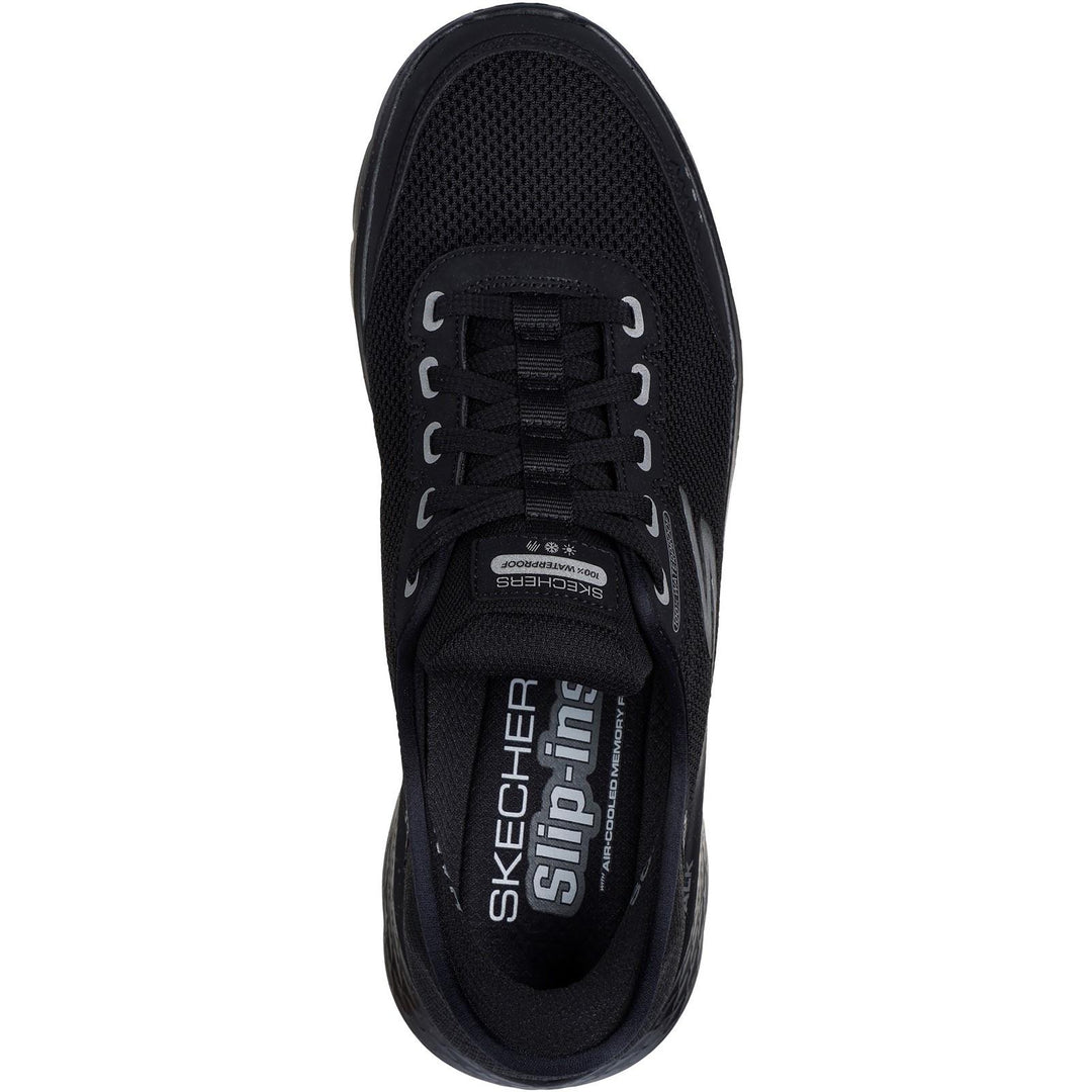 Men's Wide Fit Skechers 216330 Slip-ins Go Walk Flex 100% Waterproof Trainers - Black in Black - Image 4