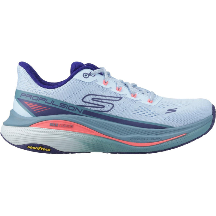 Women's Wide Fit Skechers 128901 Performance Max Cushioning Propulsion Trainers in Black/Purple - Image 1