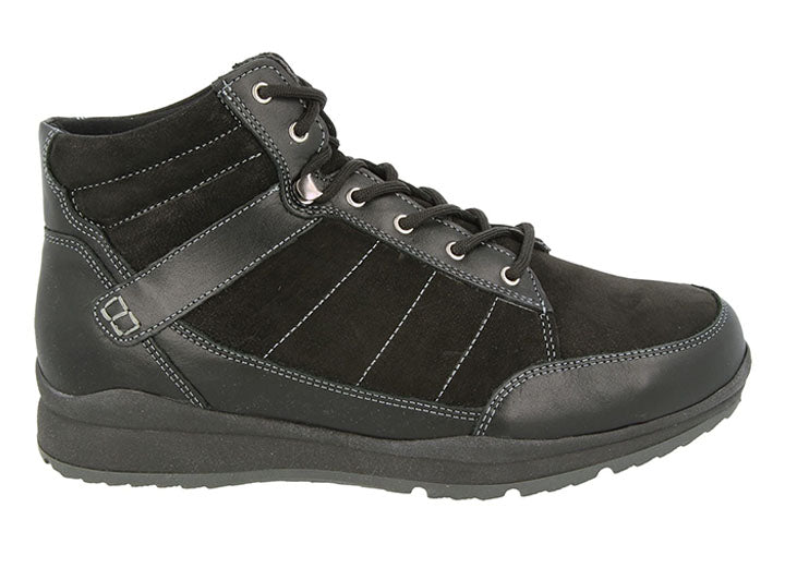 Mens Wide Fit DB Tilbrook Boots in Black Lea/Suede - Image 1