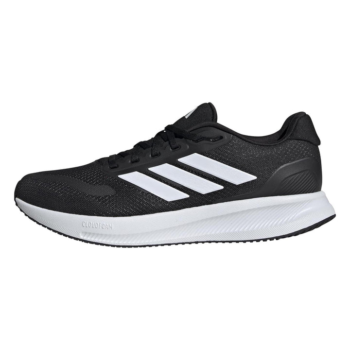 Men's Wide Fit Adidas Runfalcon 5 Walking/Running Trainers in Black/White - Image 1