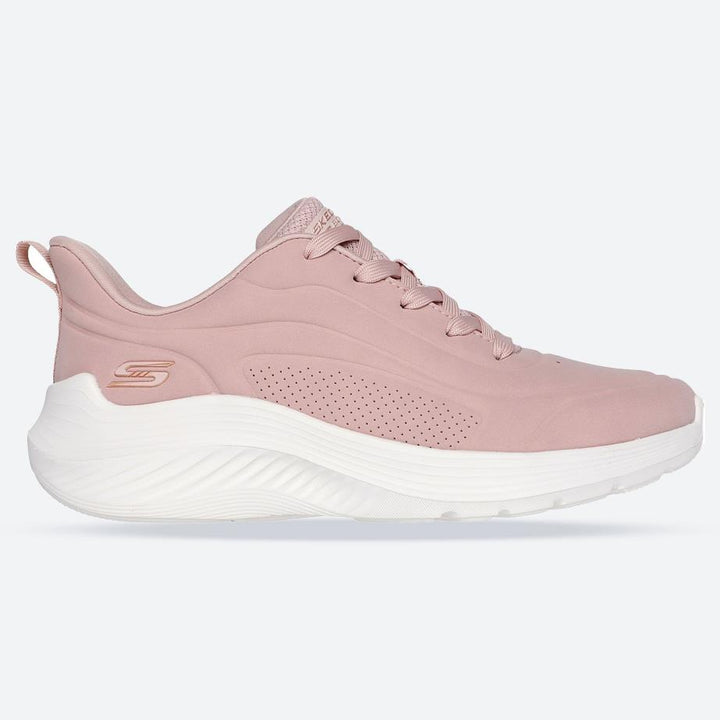 Women's Wide Fit Skechers 117485 Bobs Sport Squad Waves Just Wading Trainers in Blush - Image 1