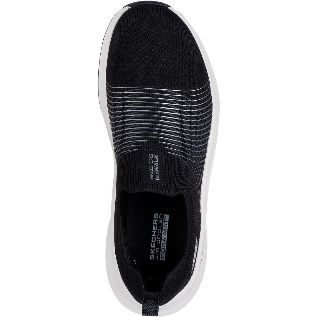 Women's Wide Fit Skechers 125052 Go Walk Max Walker Sally Trainers in Black/White - Image 5