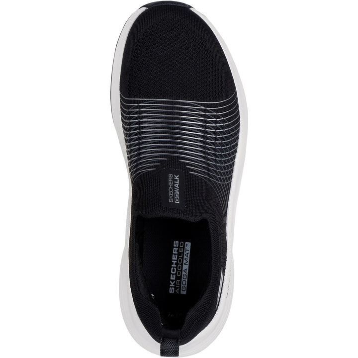 Women's Wide Fit Skechers 125052 Go Walk Max Walker Sally Trainers in Black/White - Image 1
