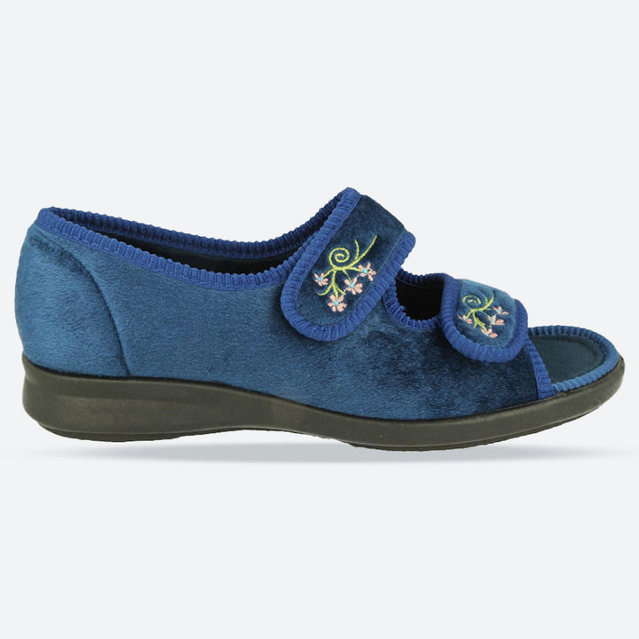 Womens Wide Fit DB Ace 2 Slippers in Black - Image 1
