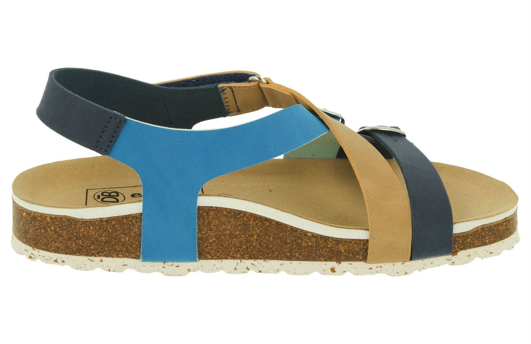 Womens Wide Fit DB Suki Sandals in Blue Multi Synthetic - Image 4