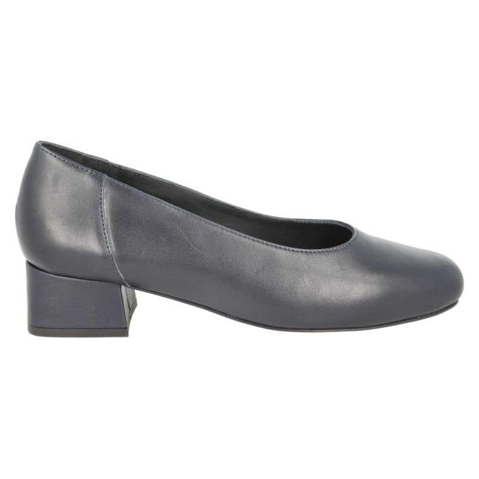 Women's Wide Fit DB Hyperion Heel Court Shoes in Black Leather - Image 8