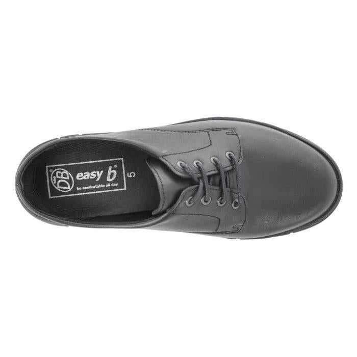 Women's Wide Fit DB Wantage Shoes in Black Leather - Image 1