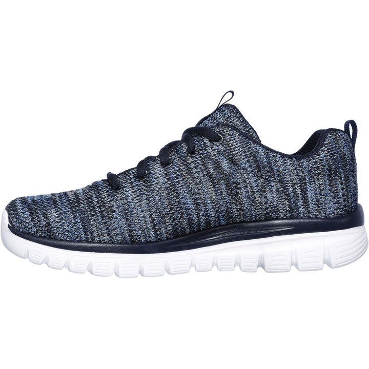 Women's Wide Fit Skechers 12615 Graceful Get Connected Sports Trainers - Navy/Blue in Navy/Blue - Image 1