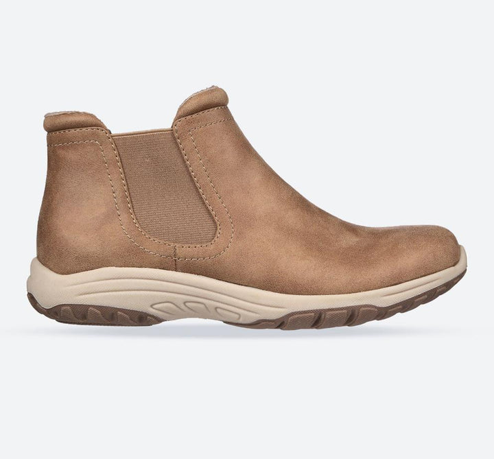 Women's Wide Fit Skechers 158388 Reggae Fest 2.0 NY Microleather Chelsea Boots in Mushroom Microleather - Image 1