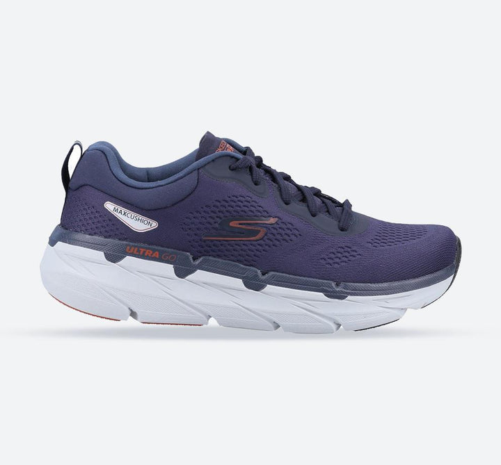 Men's Wide Fit Skechers 220068 Max Cushioning Premier Perspective Trainers in Navy/Orange - Image 1