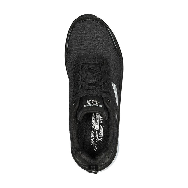 Women's Wide Fit Skechers Relaxed Fit 149336 D'lux Walker Cool Groove Trainers in Black/White - Image 1