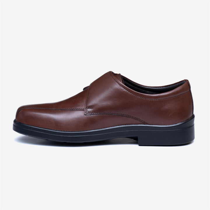 Mens Wide Fit Tredd Well Peter Velcro Shoes - Dark Brown in Dark Brown - Image 1