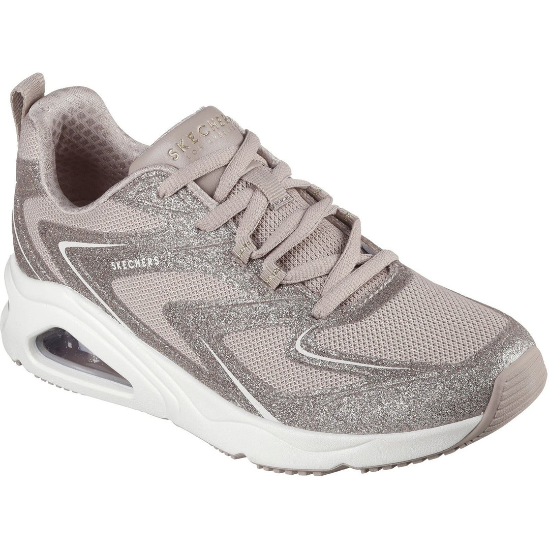 Women's Wide Fit Skechers 177411 Tres-Air Uno Glit Airy Trainers in Black - Image 9