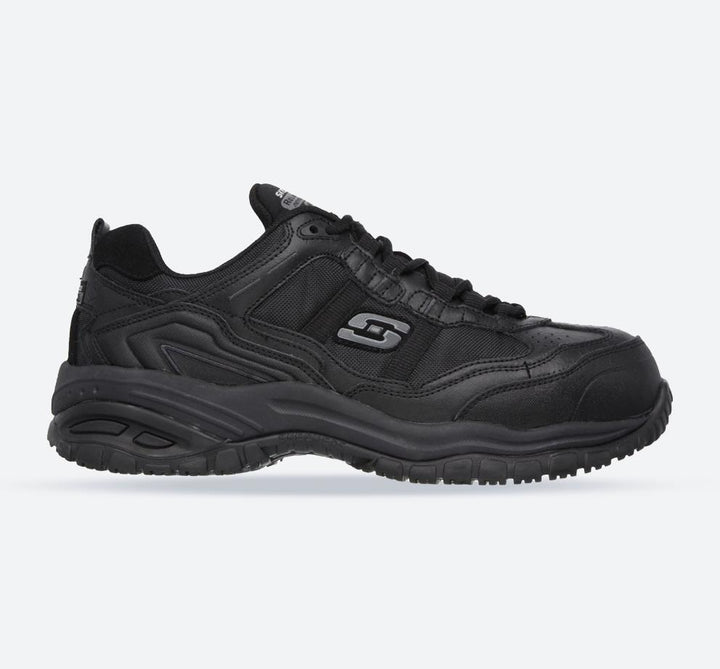 Men's Wide Fit Skechers 77013EC Soft Stride Grinnell Safety Trainers in Black - Image 1