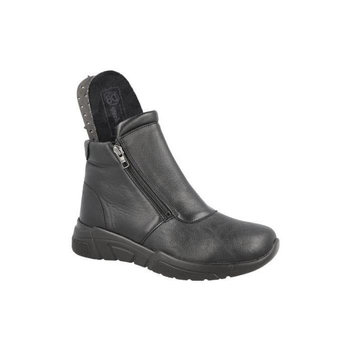Women's Wide Fit DB Farnham Boots in Black lea / stretch pu - Image 5