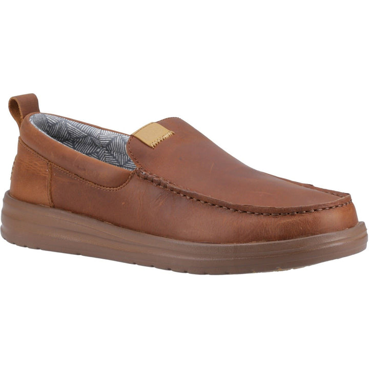 Men's Heydude 40173 Wally Grip Moc Craft Leather Shoes in Brown - Image 1