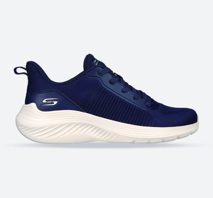 Women's Wide Fit Skechers 117470 Bobs Squad Waves Sports Trainers - Navy in Navy - Image 1