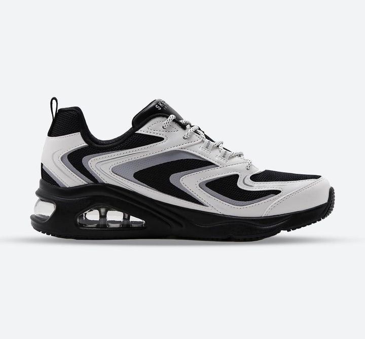 Women's Wide Fit Skechers 177424 Tres Air Uno Street Fl Air Trainers -  Black/White in Black/White - Image 1
