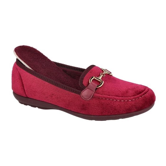 Womens Wide Fit DB Martha Slippers in Black - Image 10