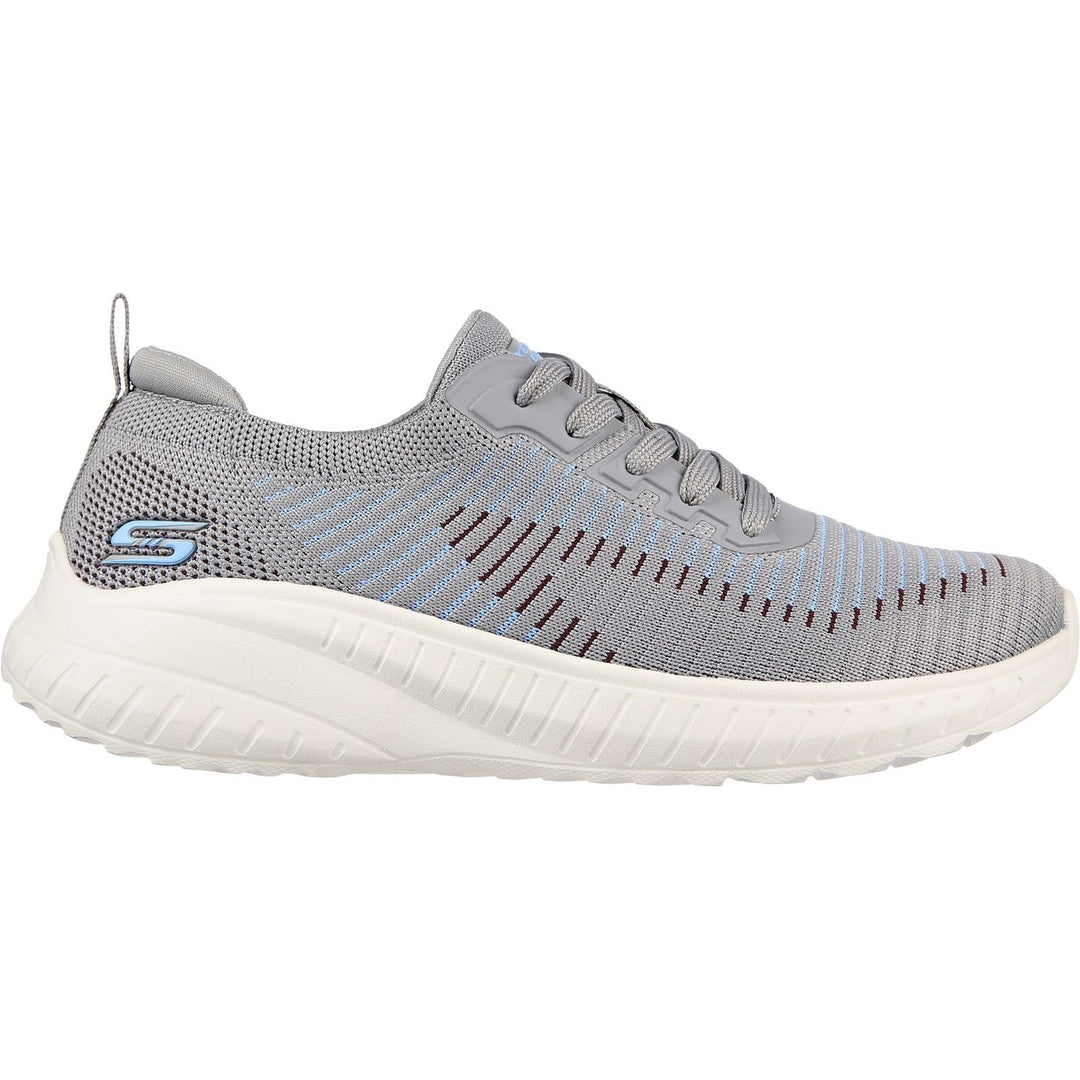 Women's Wide Fit Skechers 117207 Bobs Squad Chaos Renegade Trainers in Grey/Multi - Image 2