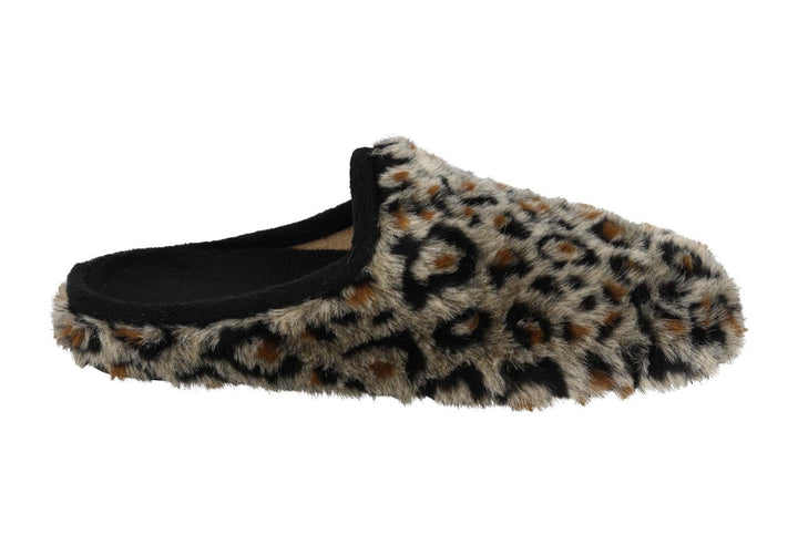 Womens Wide Fit DB Bittern Mules in Grey Animal Print - Image 1