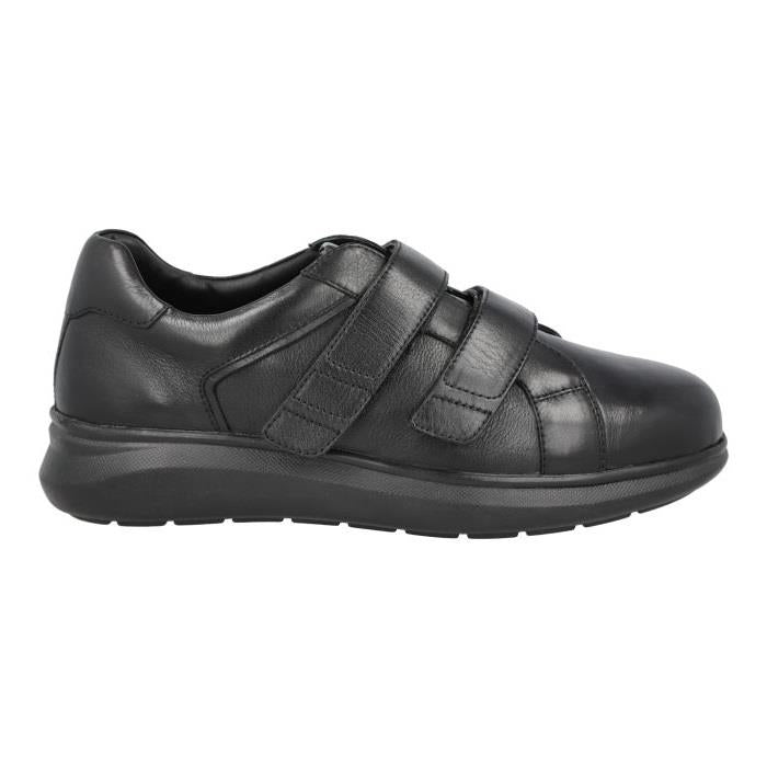 Men's Wide Fit DB Hugo Shoes in Black Leather - Image 2