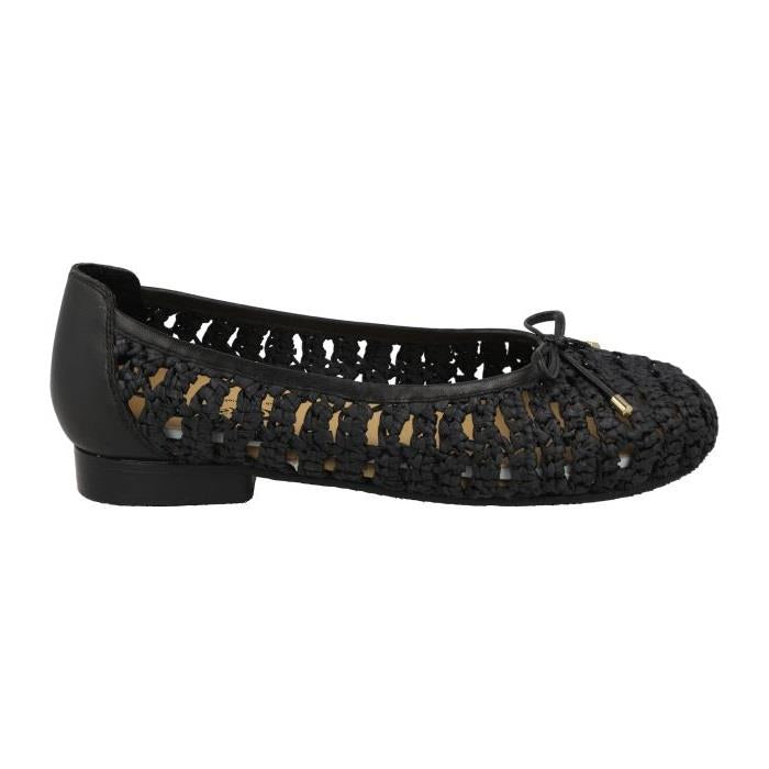Women's Wide Fit DB Raffia Shoes in Black - Image 1