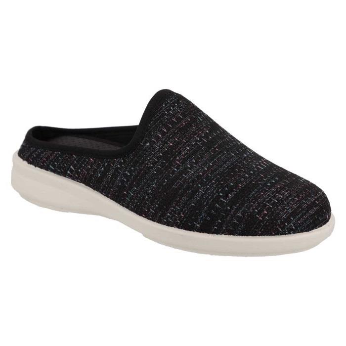 Women's Wide Fit DB Vesper Canvas Shoes in Black Textile - Image 3