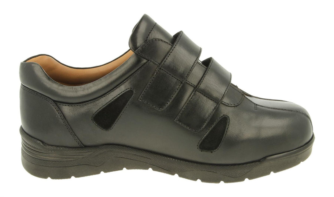 Mens Wide Fit DB Darren Shoes in Black Leather - Image 4
