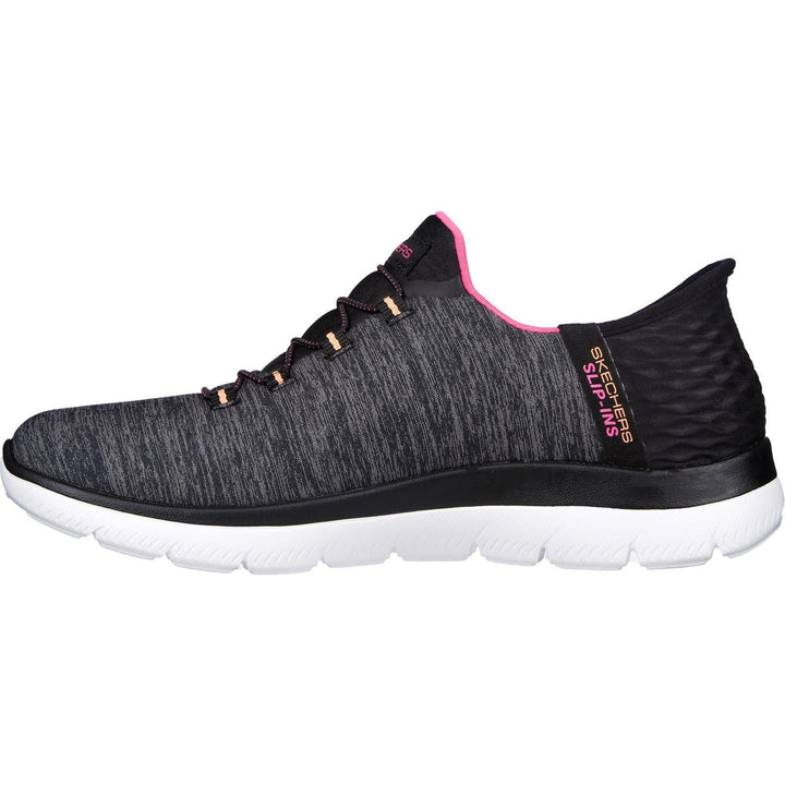 Women's Wide Fit Skechers 149937W Summits Dazzling Haze Vegan Trainers in Black/Multi - Image 1
