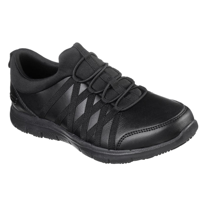 Women's Wide Fit Skechers 77283EC Ghenter Dagsby Occupational Trainers in Black - Image 1