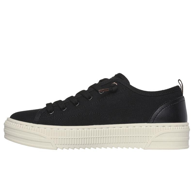 Women's Wide Fit Skechers Bobs Copa 114640 Canvas Shoes in Black - Image 4
