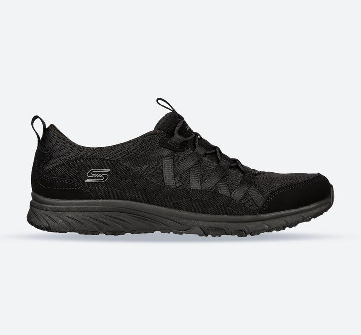 Women's Wide Fit Skechers 104281 Gratis Sport Live Golden Trainers - Black in Black - Image 1