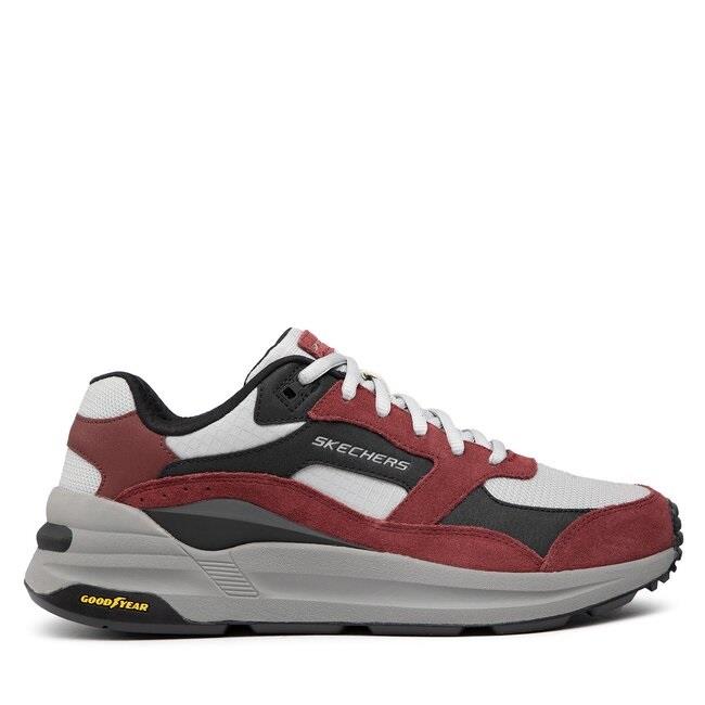 Men's Wide Fit Skechers 237200 Global Jogger Trainers in Burgundy/Black - Image 1