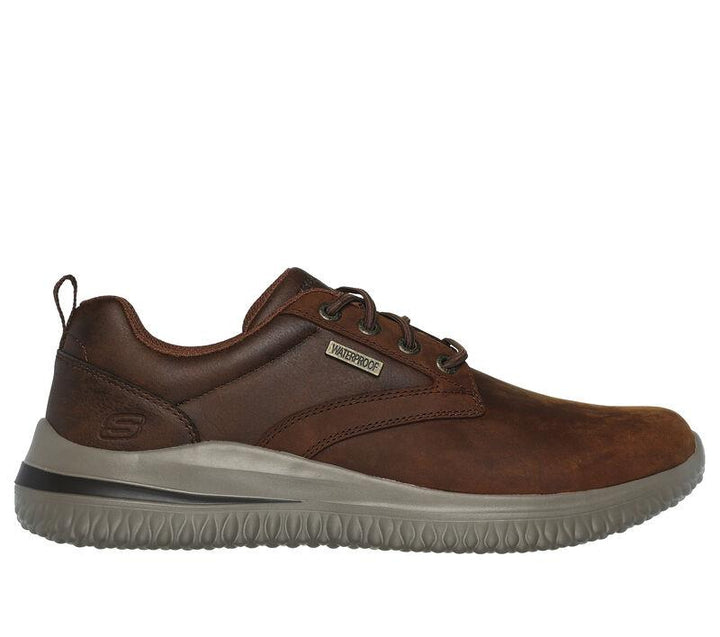 Men's Wide Fit Skechers 210661 Delson 3.0 Glavine Walking Trainers in Dark Brown - Image 1