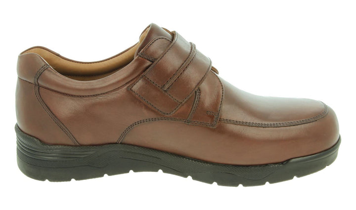 Mens Wide Fit DB Donald Shoes in Black Leather - Image 1