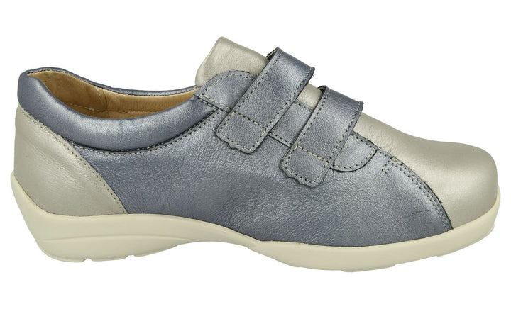 Women's Wide Fit DB Bullfinch Shoes in Black Leather - Image 1