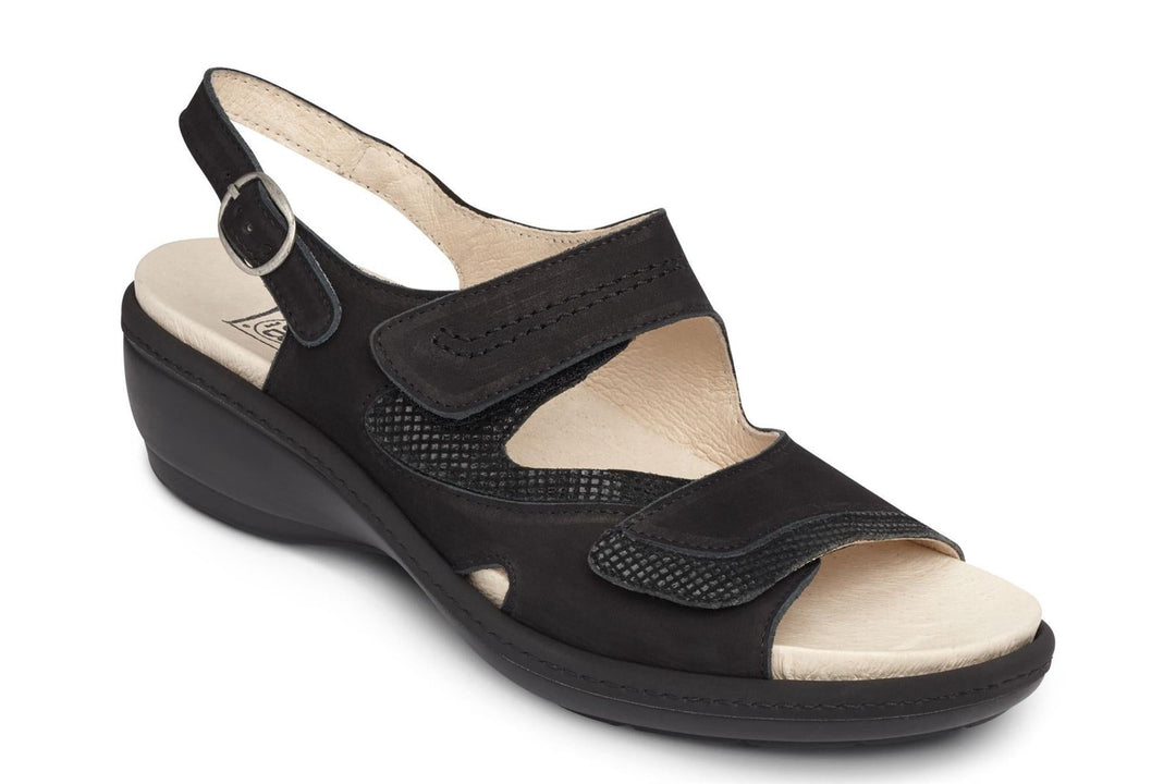 Womens Wide Fit DB Georgina Sandals in Black - Image 3